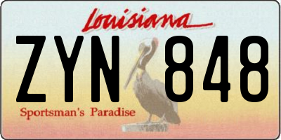 LA license plate ZYN848