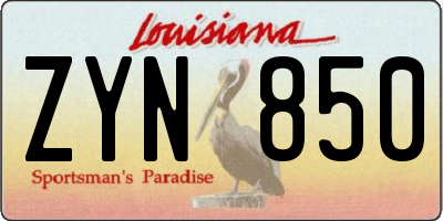 LA license plate ZYN850