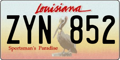 LA license plate ZYN852