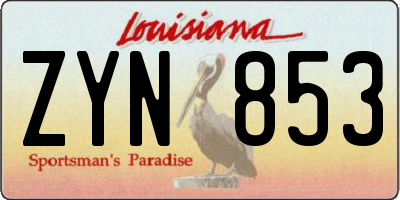 LA license plate ZYN853