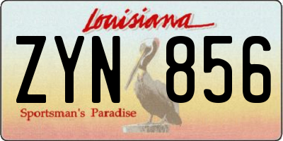 LA license plate ZYN856