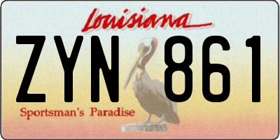 LA license plate ZYN861