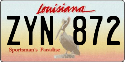 LA license plate ZYN872