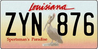 LA license plate ZYN876