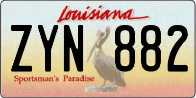 LA license plate ZYN882