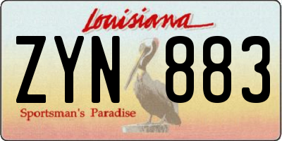 LA license plate ZYN883