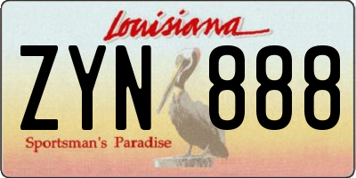 LA license plate ZYN888