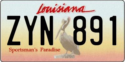 LA license plate ZYN891