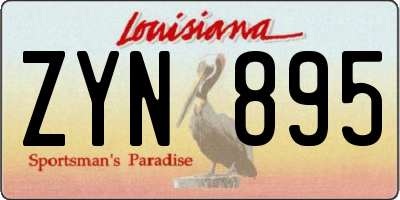 LA license plate ZYN895