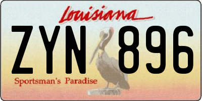 LA license plate ZYN896