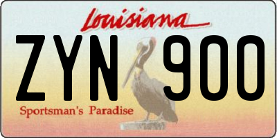 LA license plate ZYN900