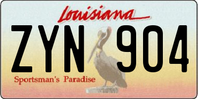 LA license plate ZYN904