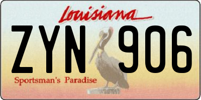 LA license plate ZYN906