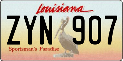 LA license plate ZYN907