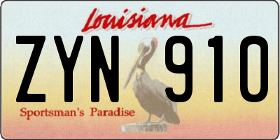 LA license plate ZYN910