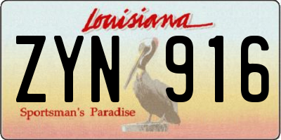 LA license plate ZYN916
