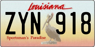 LA license plate ZYN918