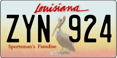 LA license plate ZYN924