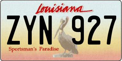 LA license plate ZYN927