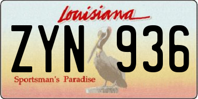 LA license plate ZYN936