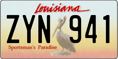LA license plate ZYN941