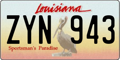 LA license plate ZYN943