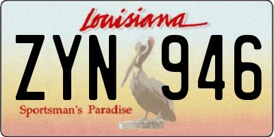 LA license plate ZYN946