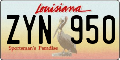 LA license plate ZYN950