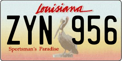 LA license plate ZYN956