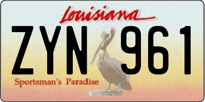 LA license plate ZYN961