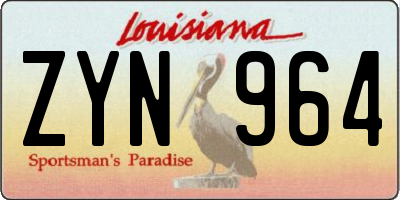 LA license plate ZYN964