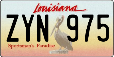 LA license plate ZYN975