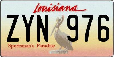 LA license plate ZYN976