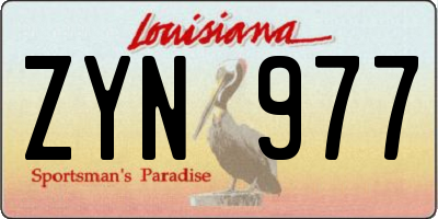 LA license plate ZYN977