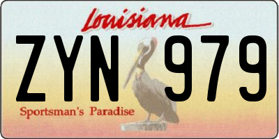 LA license plate ZYN979