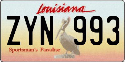 LA license plate ZYN993