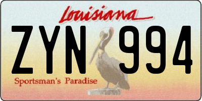 LA license plate ZYN994