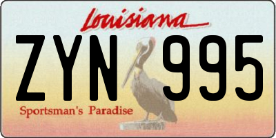 LA license plate ZYN995