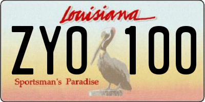 LA license plate ZYO100