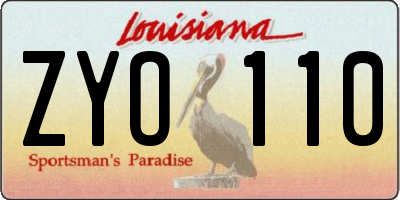 LA license plate ZYO110