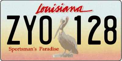 LA license plate ZYO128