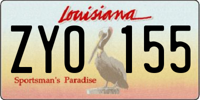 LA license plate ZYO155