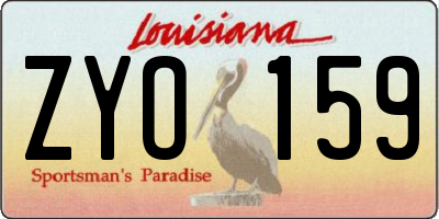 LA license plate ZYO159