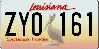 LA license plate ZYO161