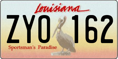 LA license plate ZYO162