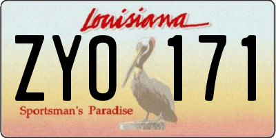 LA license plate ZYO171