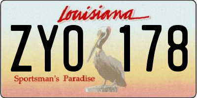 LA license plate ZYO178