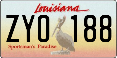 LA license plate ZYO188