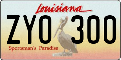 LA license plate ZYO300