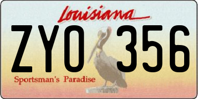 LA license plate ZYO356